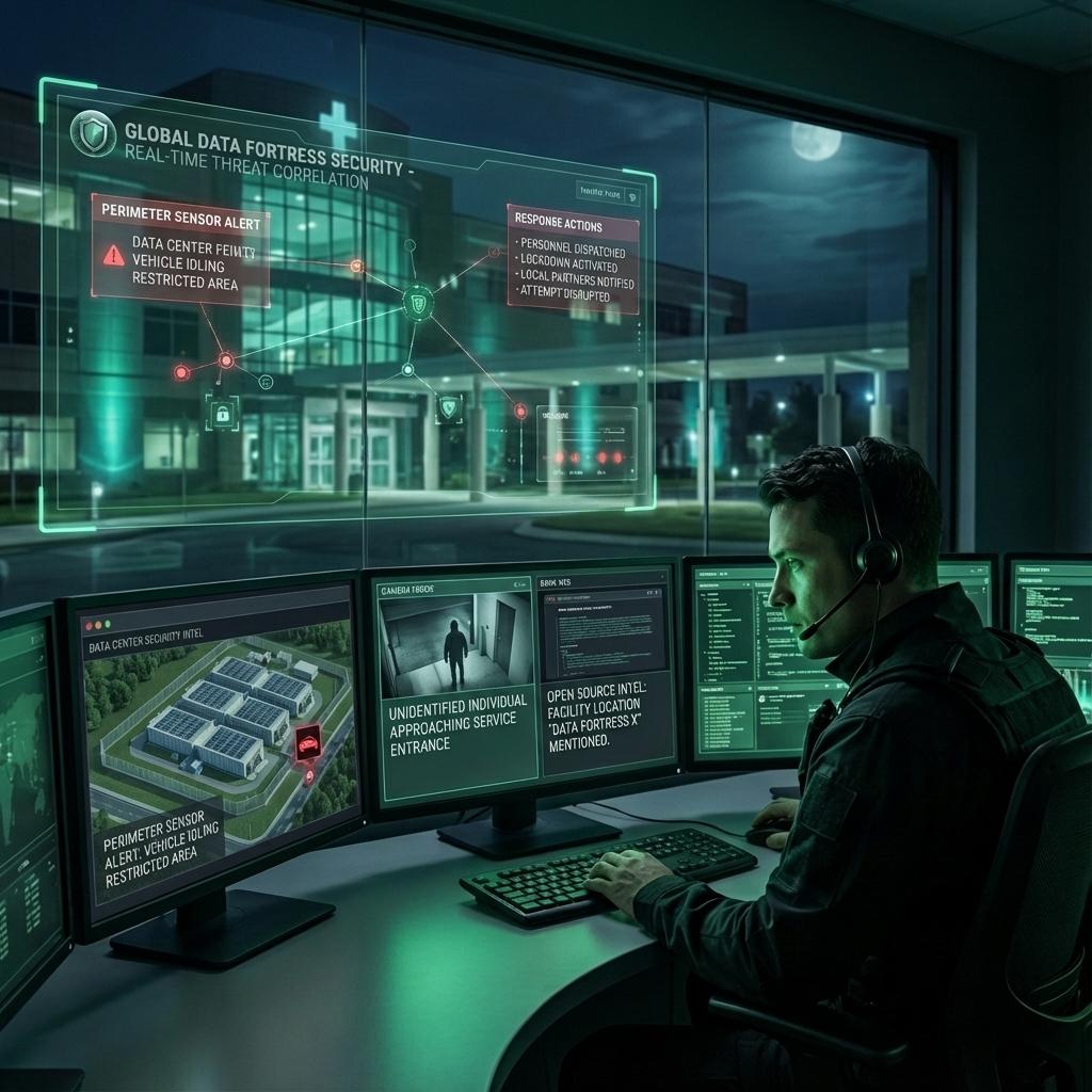 Secure data center facility with server infrastructure